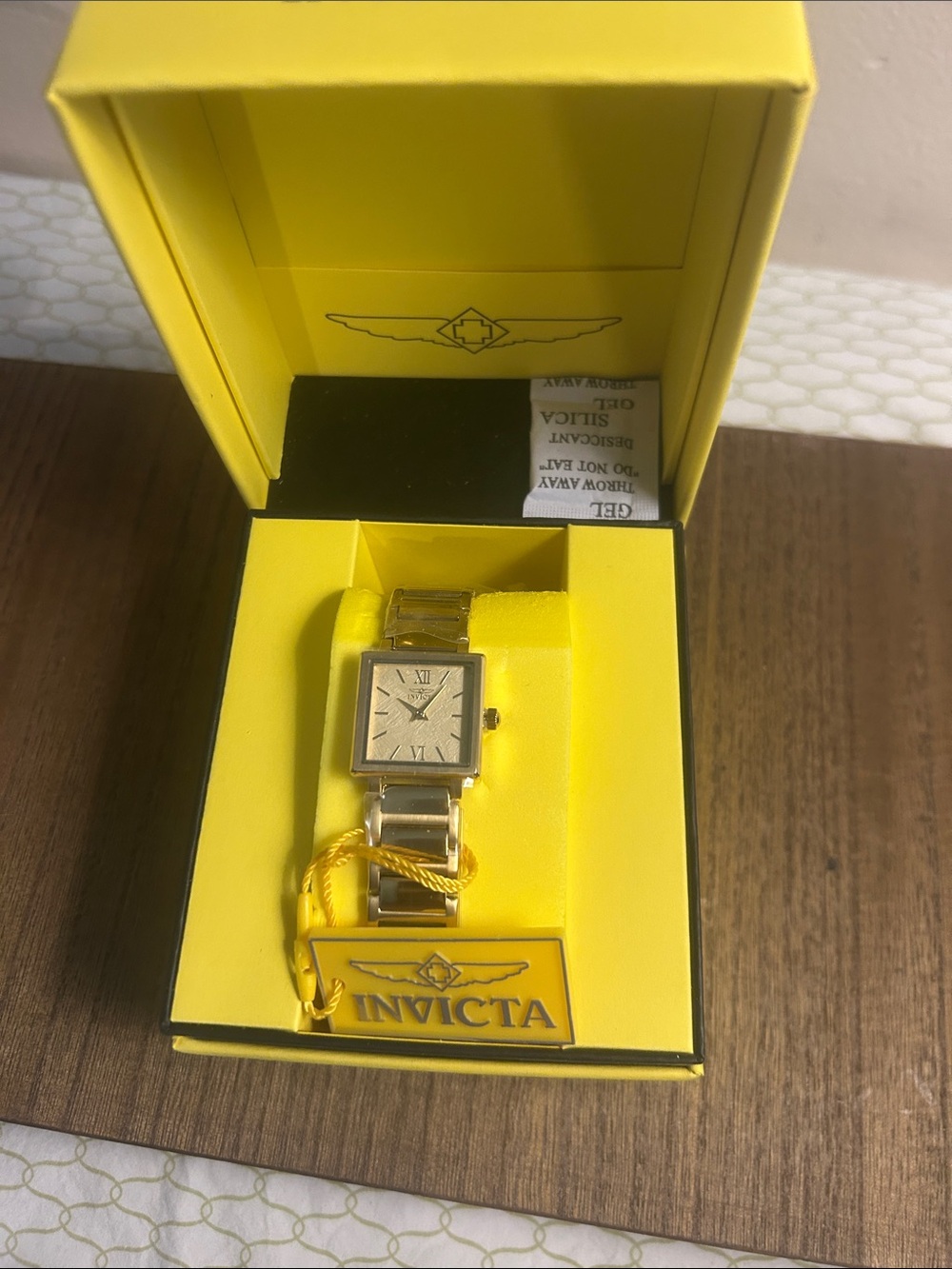 Invicta Men's Gold and Silver Two-Tone Square Bracelet Watch